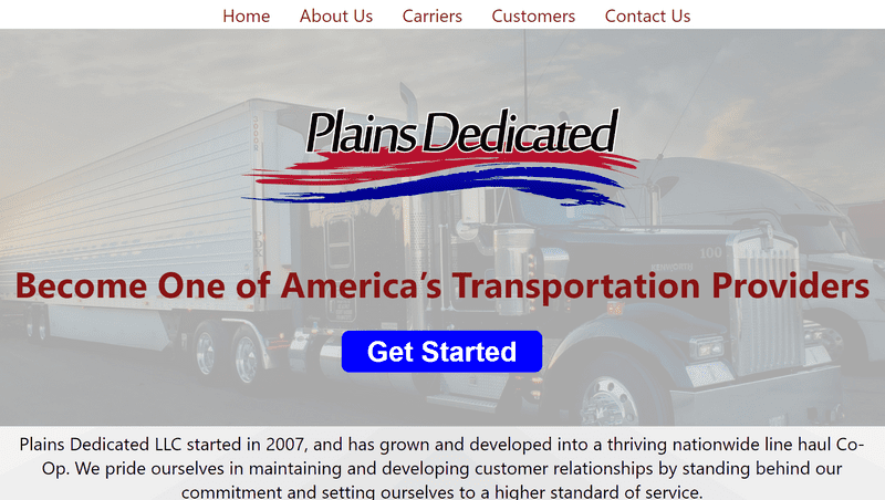 Plains Dedicated Website